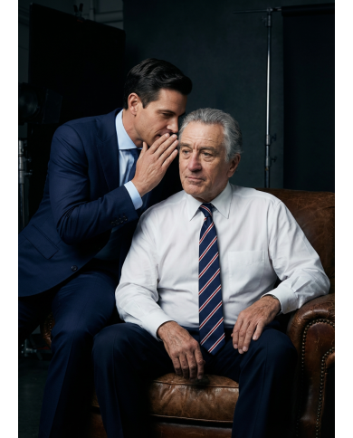 Cravate.tn | De Niro Collection : Cravate Club Bleu marine et rouge