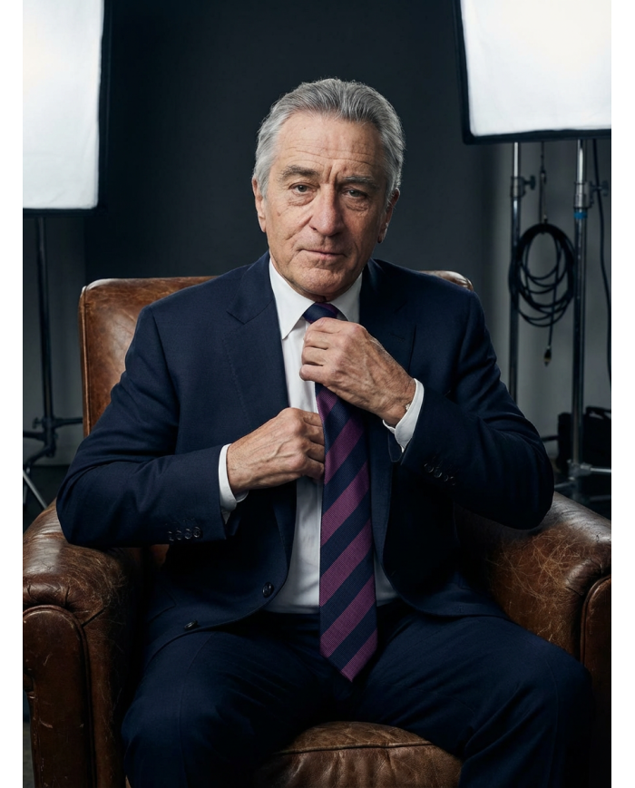Cravate.tn | De Niro Collection : Cravate Club Bleu marine et aubergine