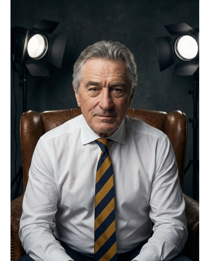 Cravate.tn | De Niro Collection : Cravate Club Jaune motard et bleu marine