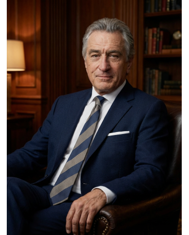 Cravate.tn | De Niro Collection : Cravate Club Beige et bleu marine