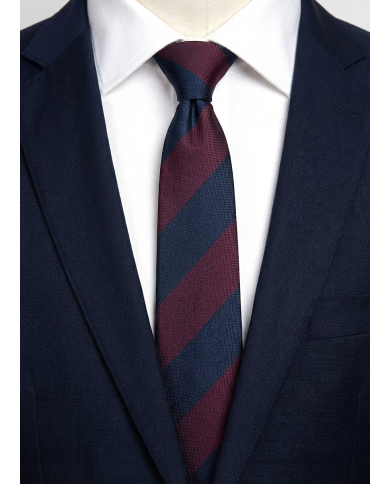 Cravate.tn | DDe Niro Collection : Cravate Club Bordeaux et bleu marine