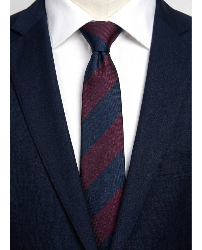 Cravate.tn | DDe Niro Collection : Cravate Club Bordeaux et bleu marine
