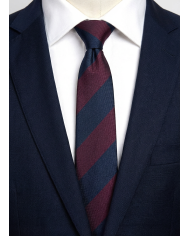 Cravate.tn | DDe Niro Collection : Cravate Club Bordeaux et bleu marine