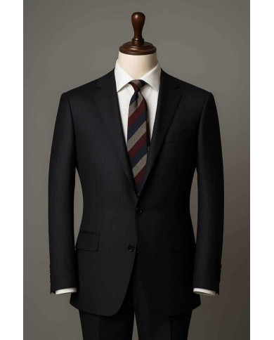 Cravate.tn | De Niro Collection : Cravate Club Bordeaux beige et bleu marine