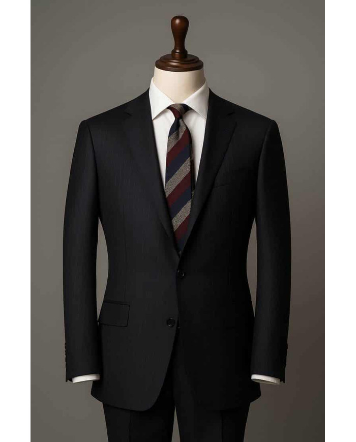 Cravate.tn | De Niro Collection : Cravate Club Bordeaux beige et bleu marine