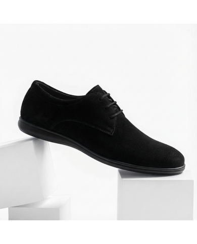 Cravate.tn | Chaussures Sport Chic Cuir en nubuck noir