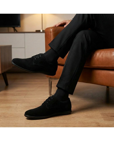 Cravate.tn | Chaussures Sport Chic Cuir en nubuck noir