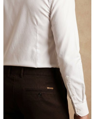 Pantalon Maco marron foncé uni texturé