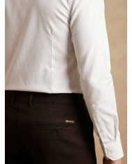 Pantalon Maco marron foncé uni texturé