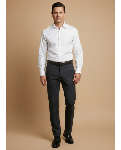 Pantalon en laine : Gris charbon