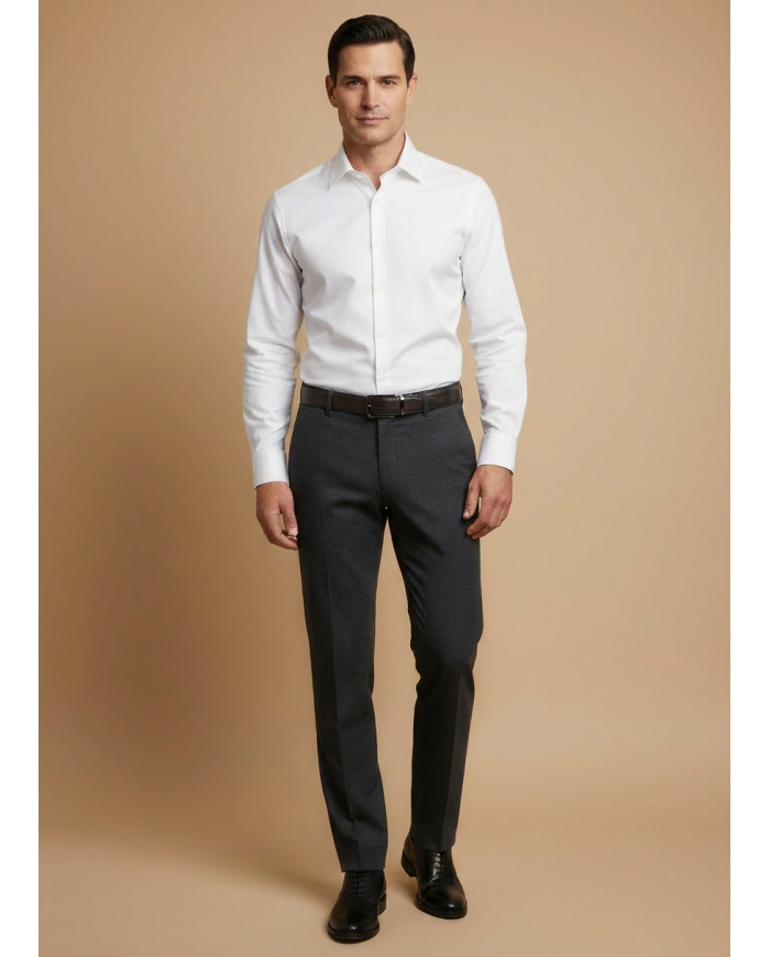 Pantalon en laine : Gris charbon