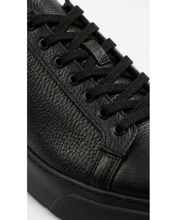 Cravate.tn | Sneakers Cuir noir crispé - Izem