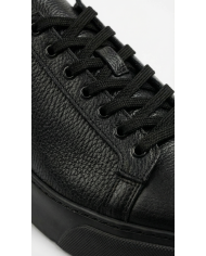 Cravate.tn | Sneakers Cuir noir crispé - Izem