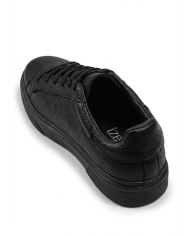 Cravate.tn | Sneakers Cuir noir crispé - Izem