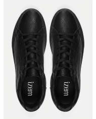 Cravate.tn | Sneakers Cuir noir crispé - Izem