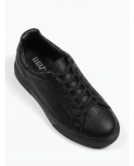 Cravate.tn | Sneakers Cuir noir crispé - Izem