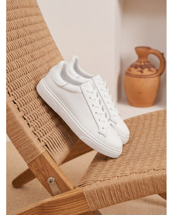 Cravate.tn | Sneakers Cuir noir crispé - Izem