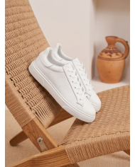 Cravate.tn | Sneakers Cuir noir crispé - Izem