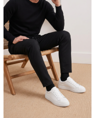 Cravate.tn | Sneakers Cuir noir crispé - Izem