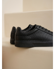 Cravate.tn | Sneakers Cuir noir crispé - Izem