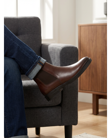 Chelsea boot en cuir : marron