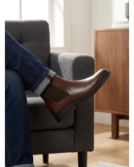 Chelsea boot en cuir : marron