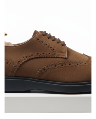 2 Chaussures Lorenzi en cuir daim : noir & marron clair