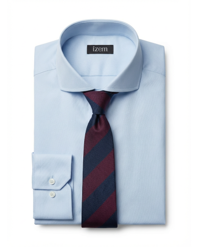 Premium Box : 2 chemises en popeline stretch et 2 cravates rayée