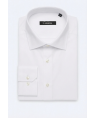 Cravate.tn | Chemise Col ouverte Regular Fit - Blanche (Grande Taille)