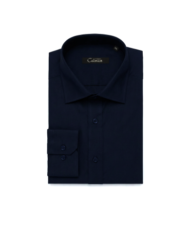 Cravate.tn | Chemise Col ouverte Regular Fit - Bleu nuit (Grande Taille)