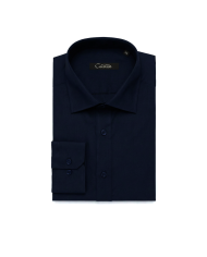 Cravate.tn | Chemise Col ouverte Regular Fit - Bleu nuit (Grande Taille)