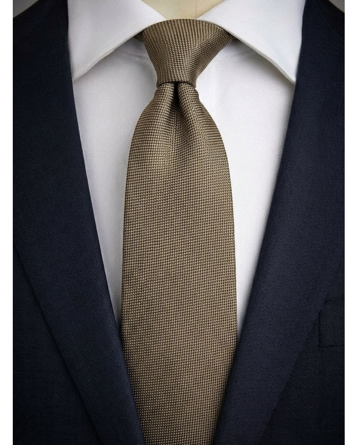 Cravate.tn | Cravate beige kaki faux uni