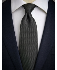 Cravate.tn | Cravate grise texturé en noir faux uni