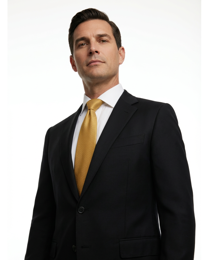 Cravate.tn | Cravate Jaune faux uni