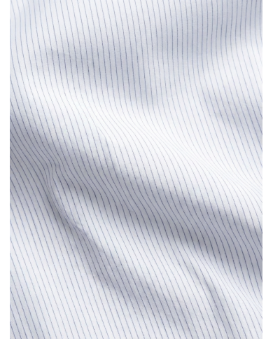 Chemise blanche homme à fines rayures en bleu