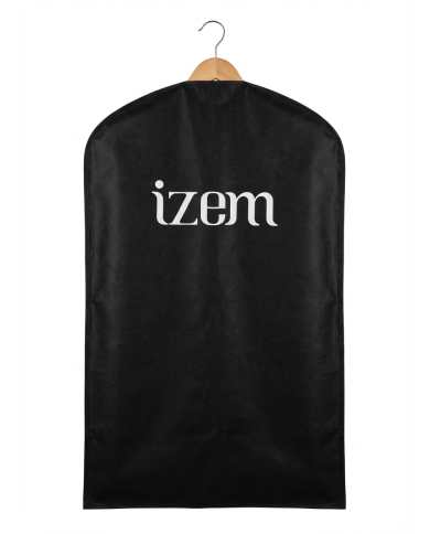 Lot de 3 housses de costume en noir avec contour beige - Izem