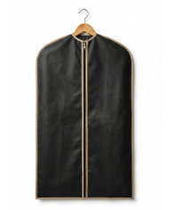 Lot de 3 housses de costume en noir avec contour beige - Izem