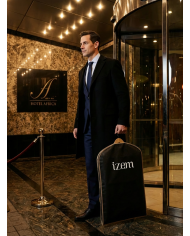 Lot de 3 housses de costume en noir avec contour beige - Izem