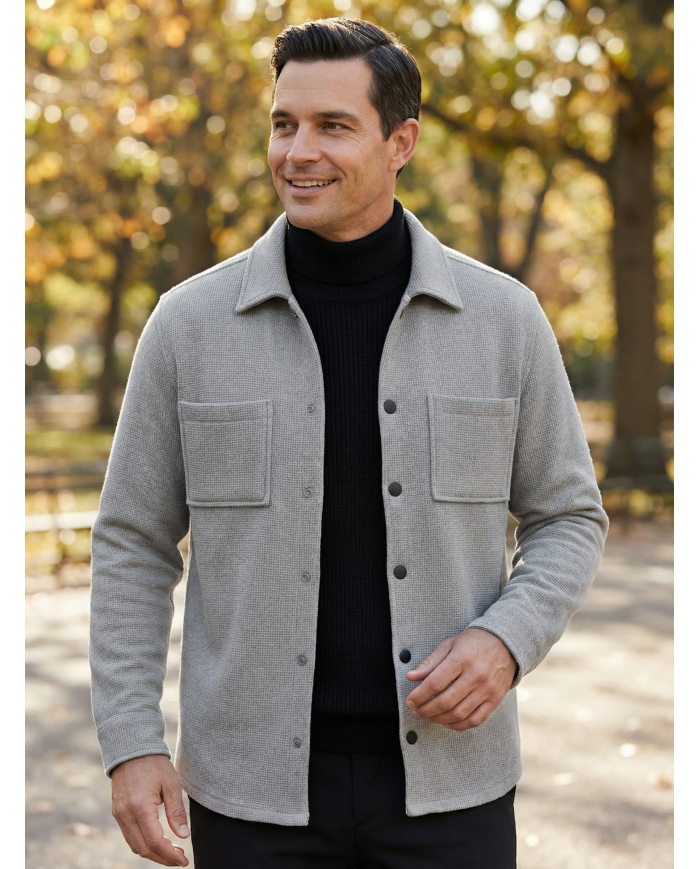 Cravate.tn | Surchemise en gris texturé