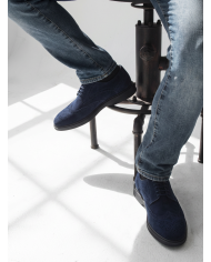 Chaussures Lorenzi en cuir daim : Bleu marine