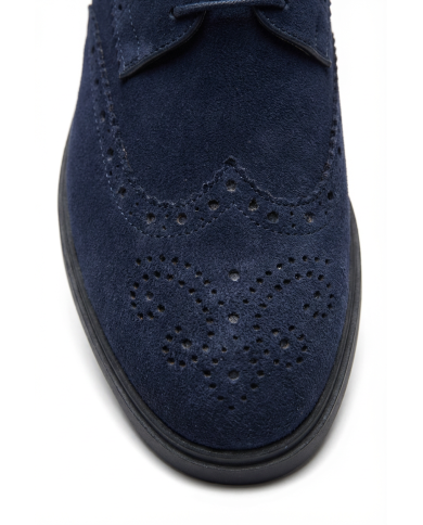 Chaussures Lorenzi en cuir daim : Bleu marine