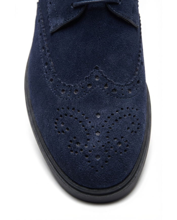 Chaussures Lorenzi en cuir daim : Bleu marine