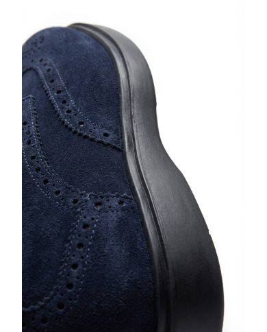 Chaussures Lorenzi en cuir daim : Bleu marine