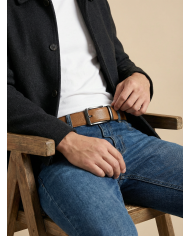 Ceinture cuir réversible : Camel et noir