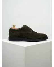 Chaussures Lorenzi en cuir daim : vert foncé