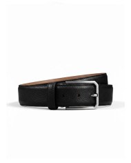 Coffret ceinture et portefeuille en cuir grainé : noir
