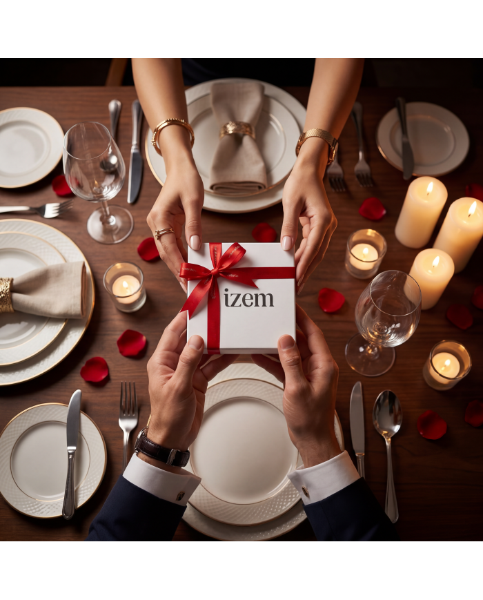 Coffret ceinture et portefeuille en cuir grainé : marron