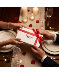 Coffret ceinture et portefeuille en cuir grainé : marron