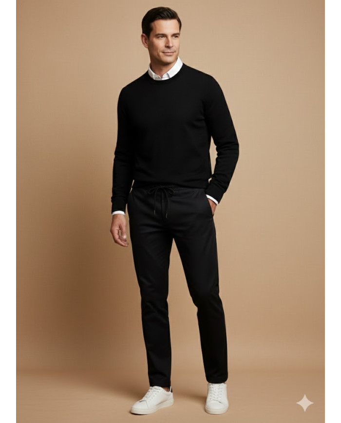 Pack 2 Pantalons :  Calvornis décontracté casual : Gris claire & Noir