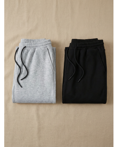 Pack 2 Pantalons :  Calvornis décontracté casual : Gris claire & Noir